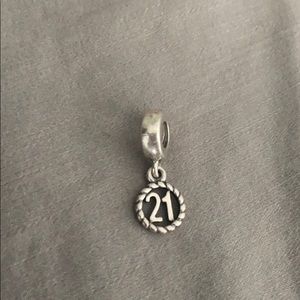 PANDORA "21" charm- sterling silver